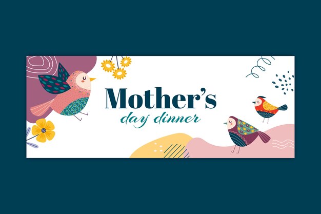 Modello di copertina dei social media per la festa della mamma piatta
