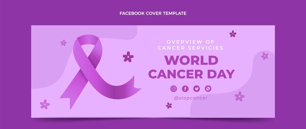 Modello di copertina dei social media per la giornata mondiale del cancro sfumata