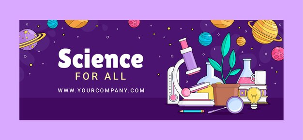 Modello di copertina dei social media per la scienza e la ricerca