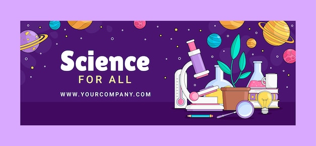 Modello di copertina dei social media per la scienza e la ricerca