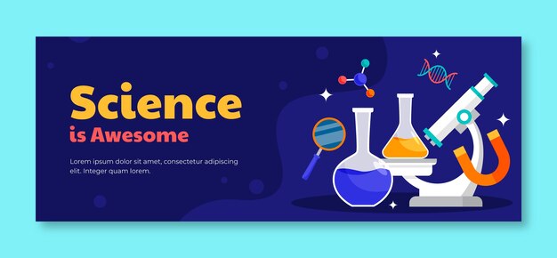 Modello di copertina dei social media per la scienza e la ricerca