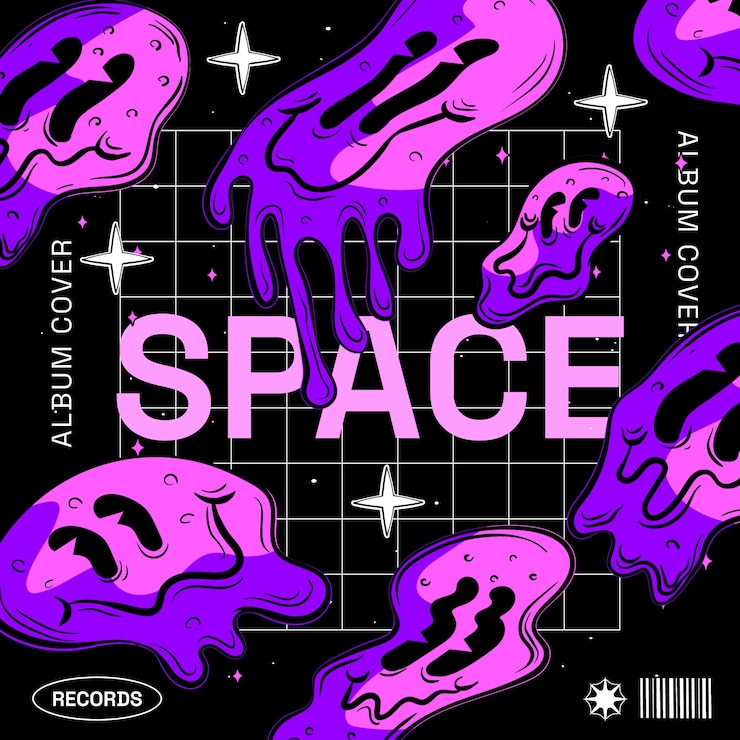 Vettore gratuito modello di copertina dell'album disegnato a mano