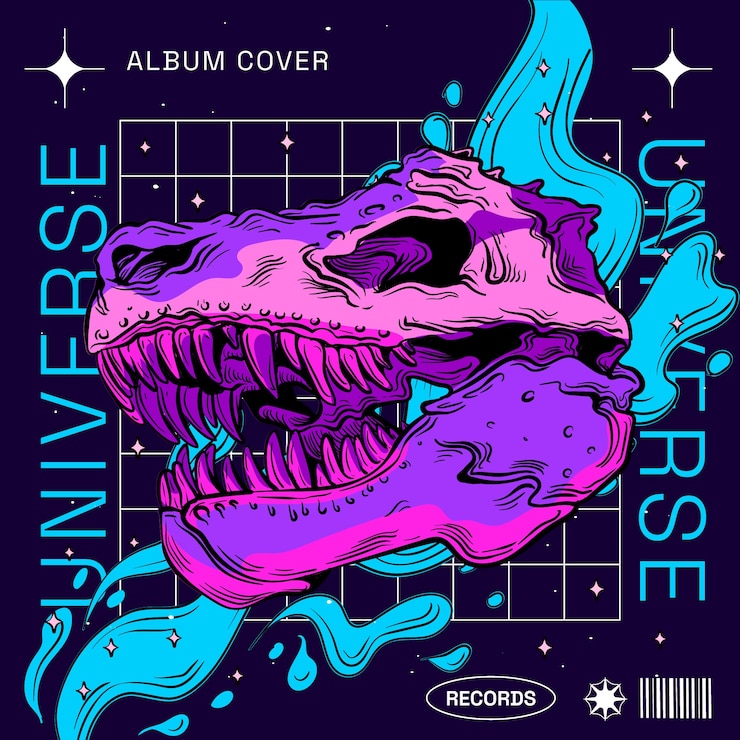 Vettore gratuito modello di copertina dell'album disegnato a mano