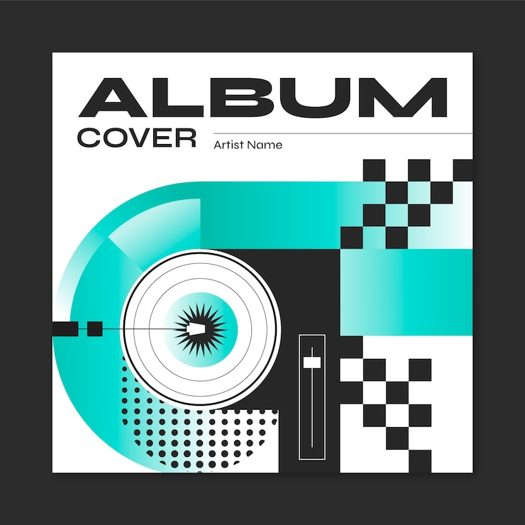 Vettore gratuito modello di copertina dell'album sfumato