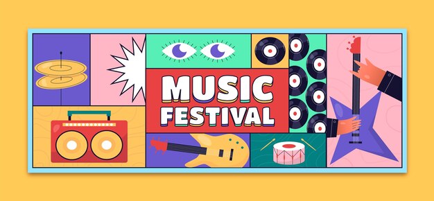 Modello di copertina di facebook del festival musicale