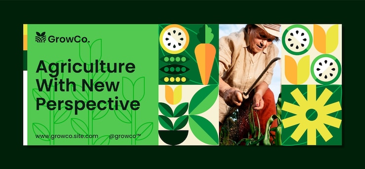 Vettore gratuito modello di copertina facebook di un'azienda agricola