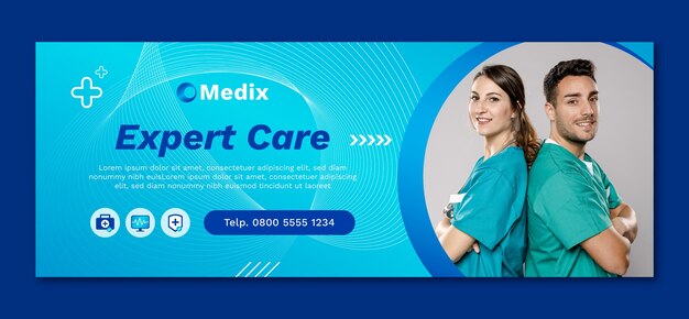 Modello di copertina facebook per l'assistenza ospedaliera