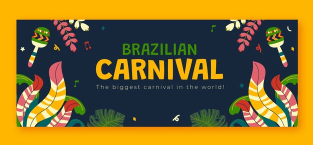 Modello di copertina per i social media del carnevale brasiliano