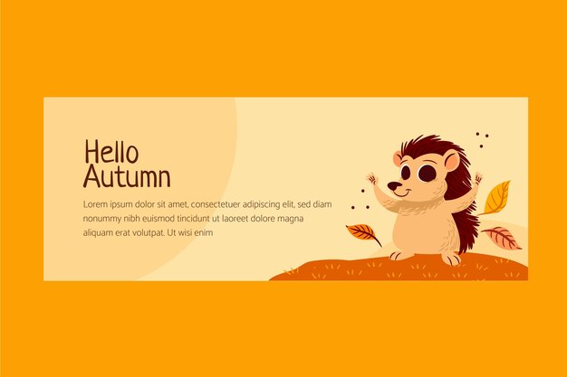 Modello di copertina per social media autunnale piatto disegnato a mano