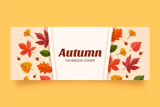 Modello di copertina per social media autunnale piatto