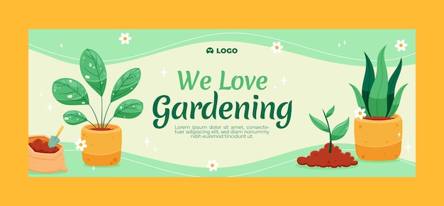 Modello di copertina per social media di giardinaggio e coltivazione