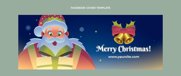 Modello di copertina per social media di Natale piatto