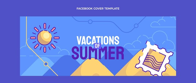 Modello di copertina per social media di viaggio disegnato a mano