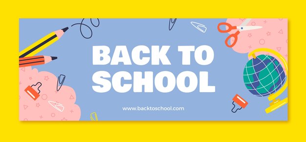 Modello di copertina per social media flat back to school