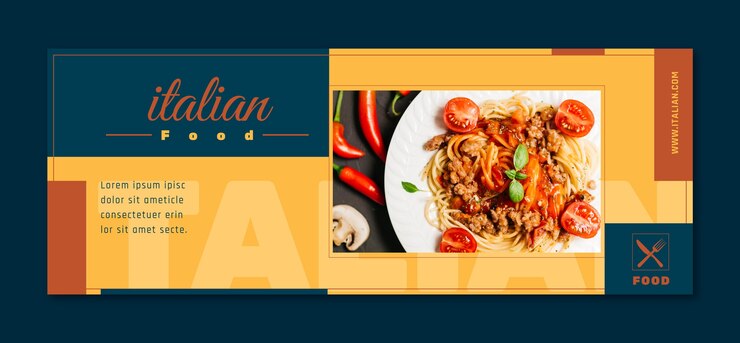 Vettore gratuito modello di copertina per social media per ristorante tradizionale italiano