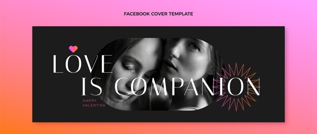 Modello di copertina per social media piatto di San Valentino