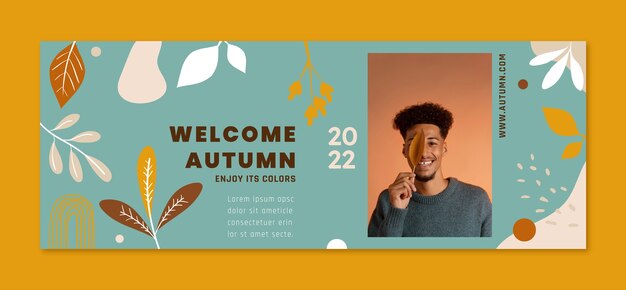 Modello di copertina per social media piatto per la celebrazione autunnale