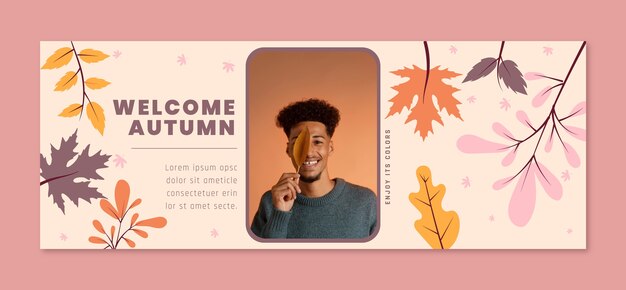 Modello di copertina per social media piatto per la celebrazione autunnale