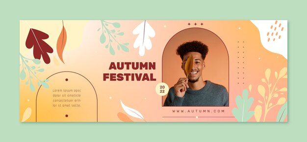 Modello di copertina per social media sfumato per la celebrazione del festival di metà autunno
