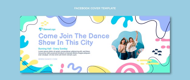 Modello di copertina per social media spettacolo di danza piatta