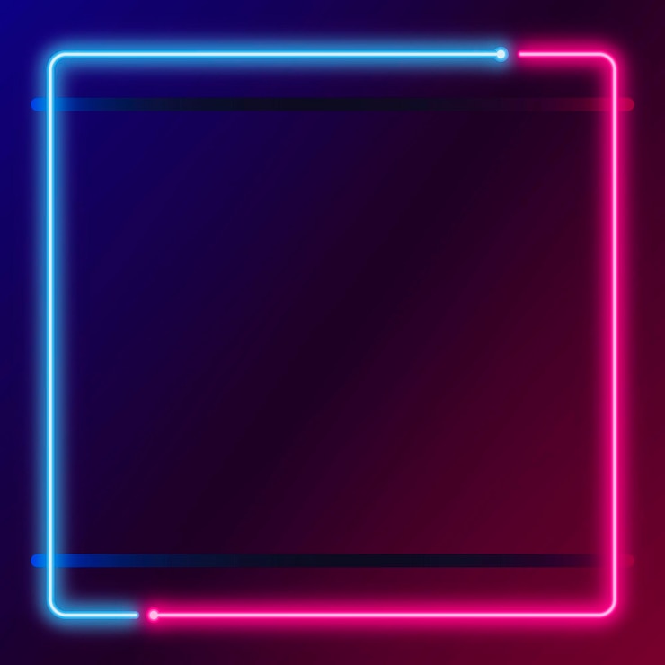 Vettore gratuito modello di cornice al neon
