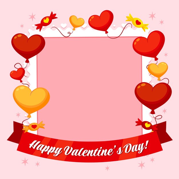 Modello di cornice per foto di San Valentino sfumato