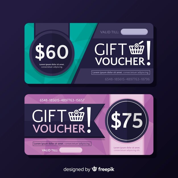 Modello di coupon colorato con design piatto