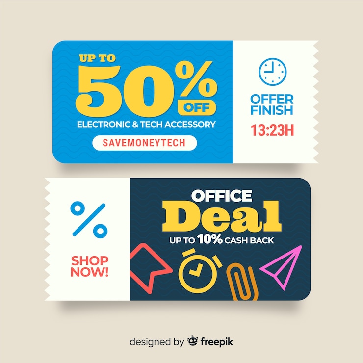 Vettore gratuito modello di coupon moderno