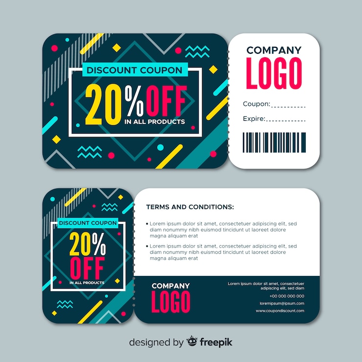 Vettore gratuito modello di coupon per le vendite