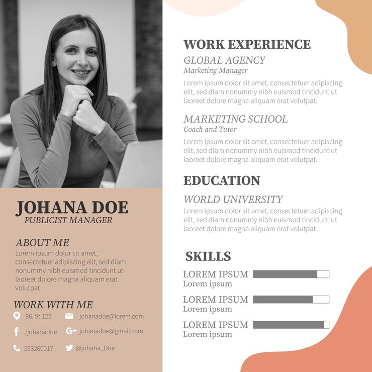 Vettore gratuito modello di curriculum vitae