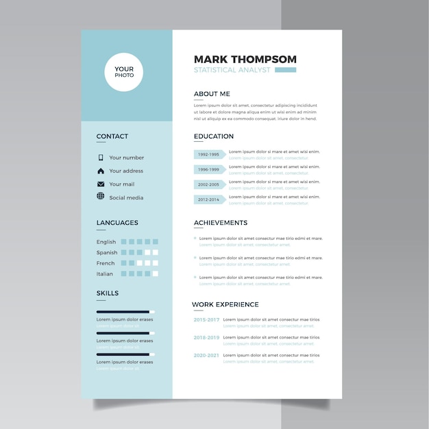 Modello di cv minimalista