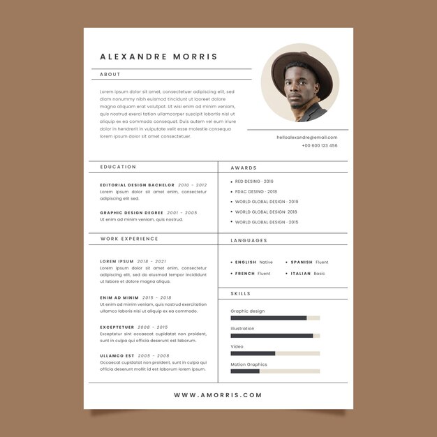 Modello di cv minimalista