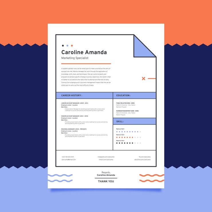 Vettore gratuito modello di cv minimalista