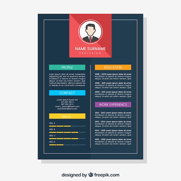 Modello di cv scuro moderno