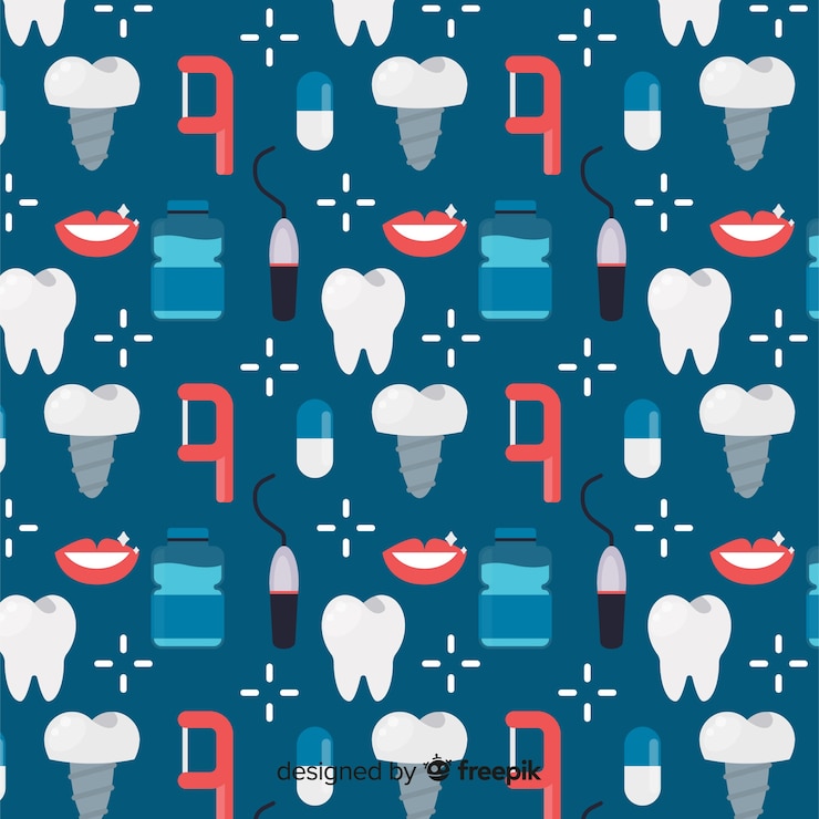 Vettore gratuito modello di dentista piatto