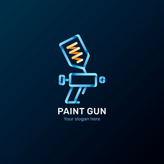 Modello di design del logo della pistola a vernice sfumata
