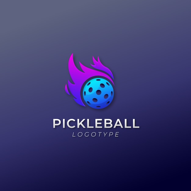 Modello di design del logo pickleball sfumato