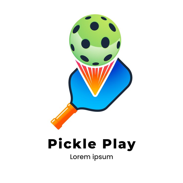 Vettore gratuito modello di design del logo pickleball