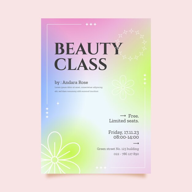 Modello di design del poster alla moda sfumato