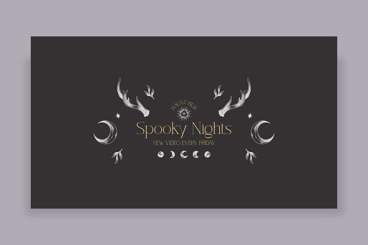 Vettore gratuito modello di design per banner di halloween per youtube