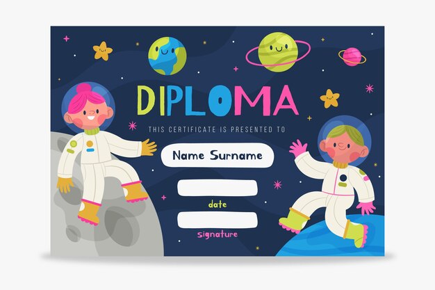 Modello di diploma per bambini