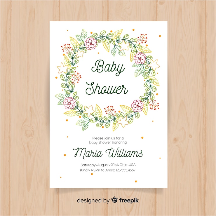 Vettore gratuito modello di doccia baby floreale