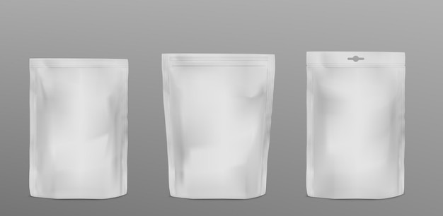 Modello di doypack di plastica bianca
