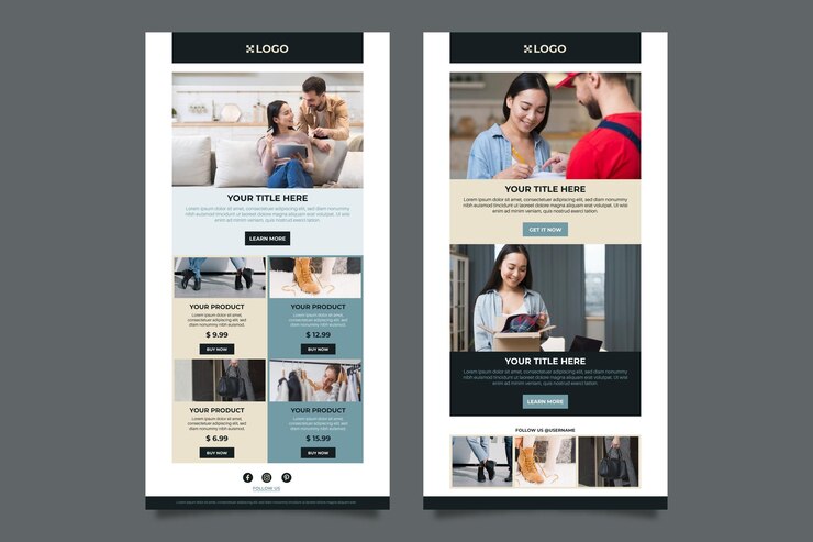 Vettore gratuito modello di email e-commerce