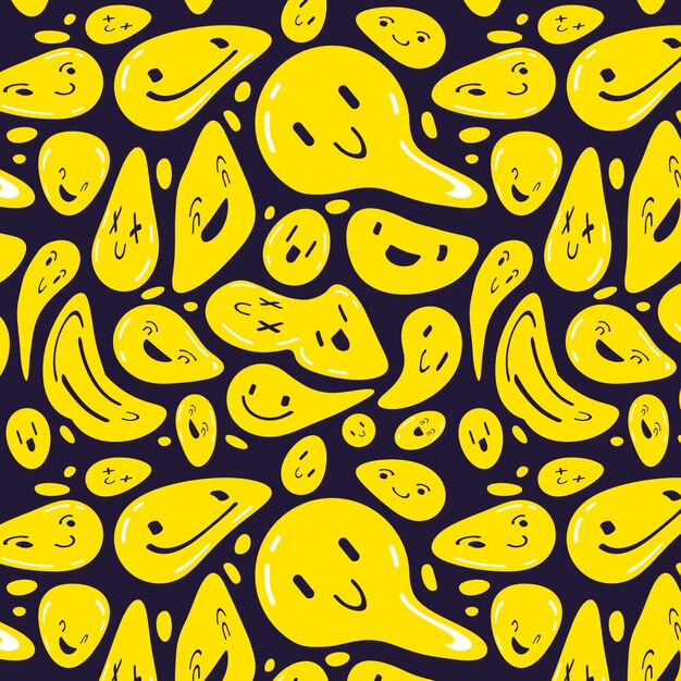 Modello di emoticon sorriso giallo distorto