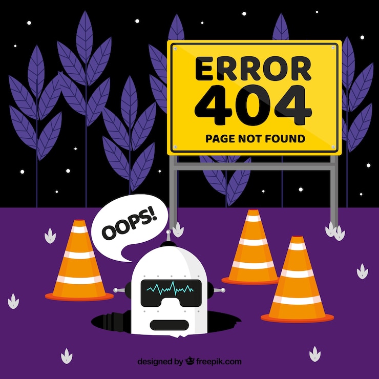 Vettore gratuito modello di errore 404 in stile piano