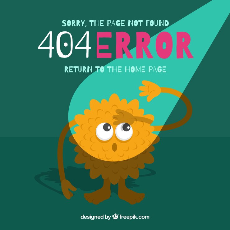 Vettore gratuito modello di errore 404 piatto