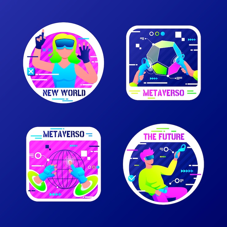 Modello di etichette concettuali metaverse sfumate