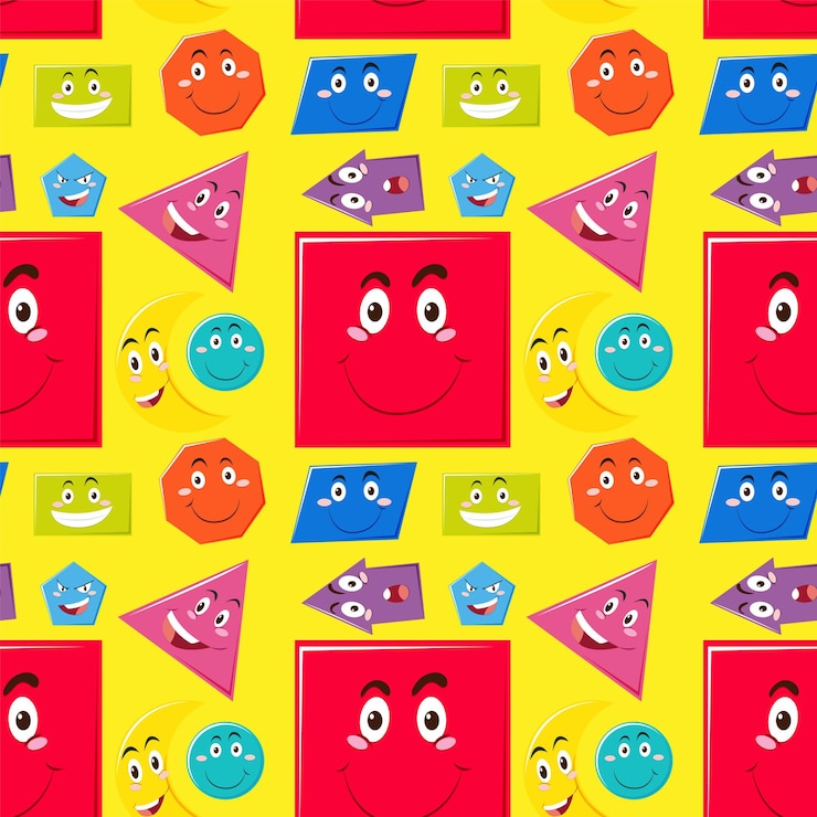 Vettore gratuito modello di facce geometriche colorate