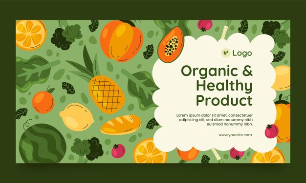 Modello di facebook del supermercato disegnato a mano